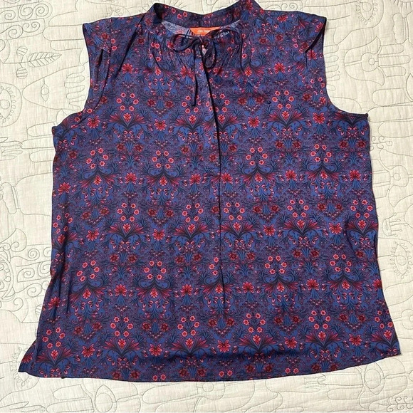 Joe Fresh Tie Neck Floral Top Size L - Picture 1 of 5